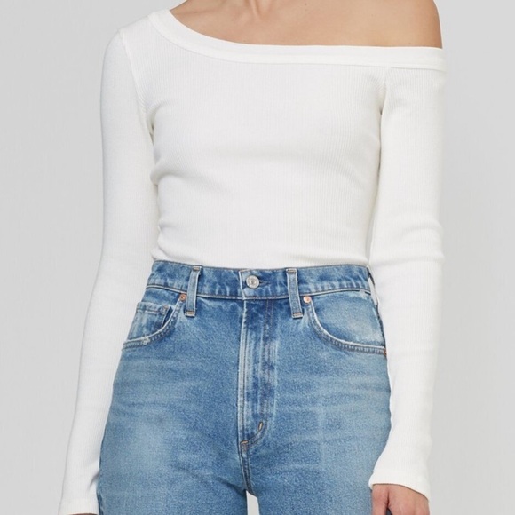 Citizens of humanity cassia shoulder top white size small - Picture 2 of 4